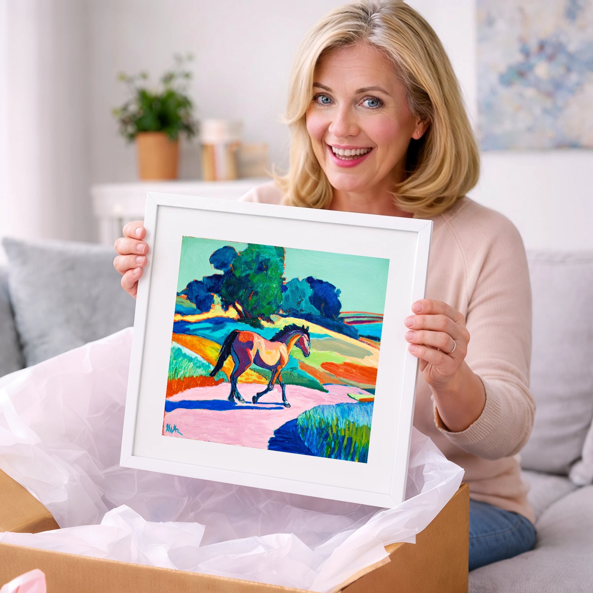 Technicolour Trot - horse breed art gift idea for horse lovers