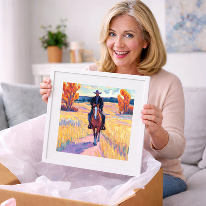 Vibrant Western Trail - western horse art gift idea for horse lovers
