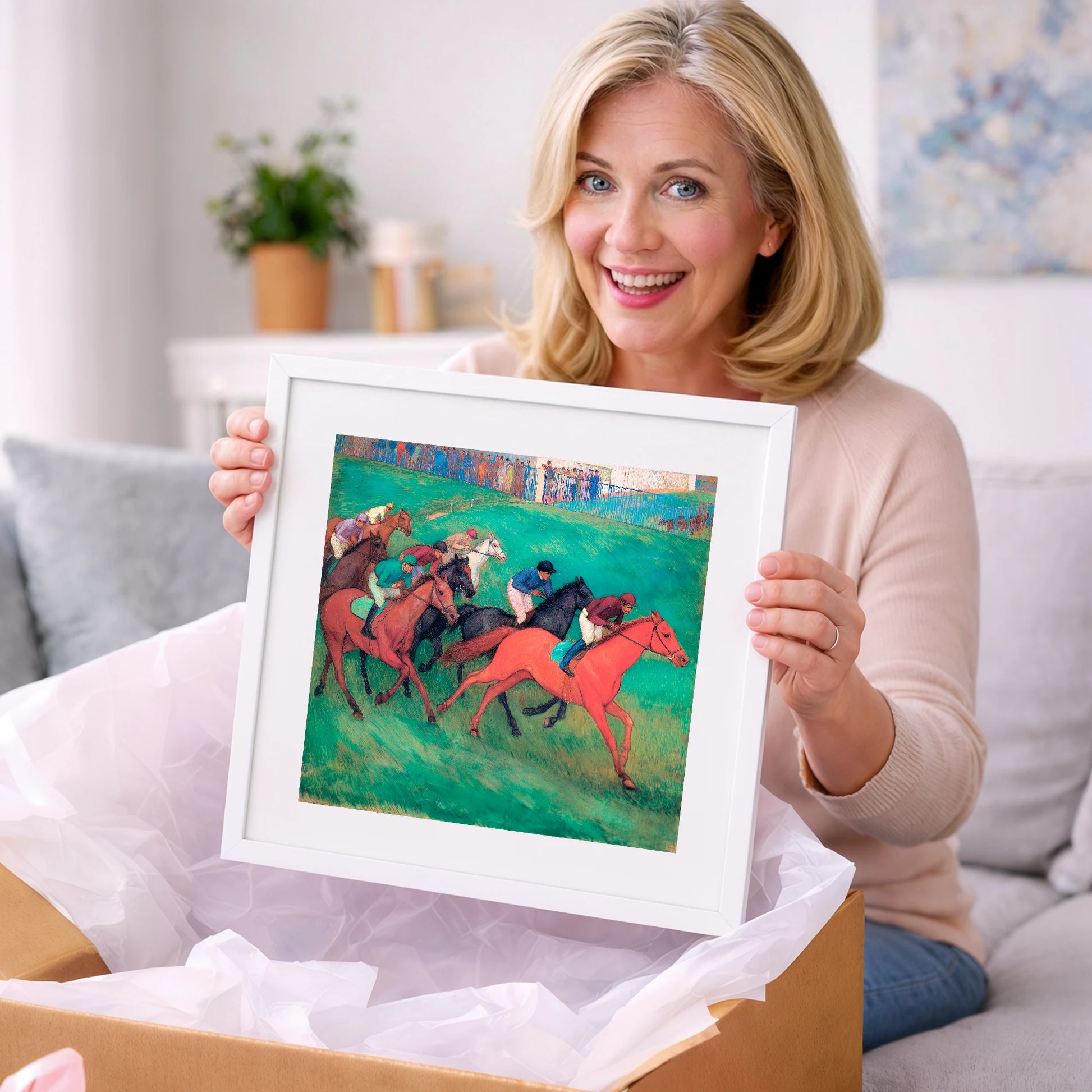 The Crimson Gallop - racing horse art gift idea for horse lovers