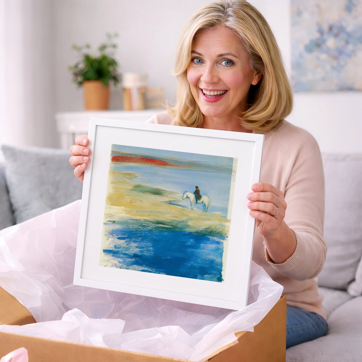 Coastal Solitude - beach horse art gift idea for horse lovers