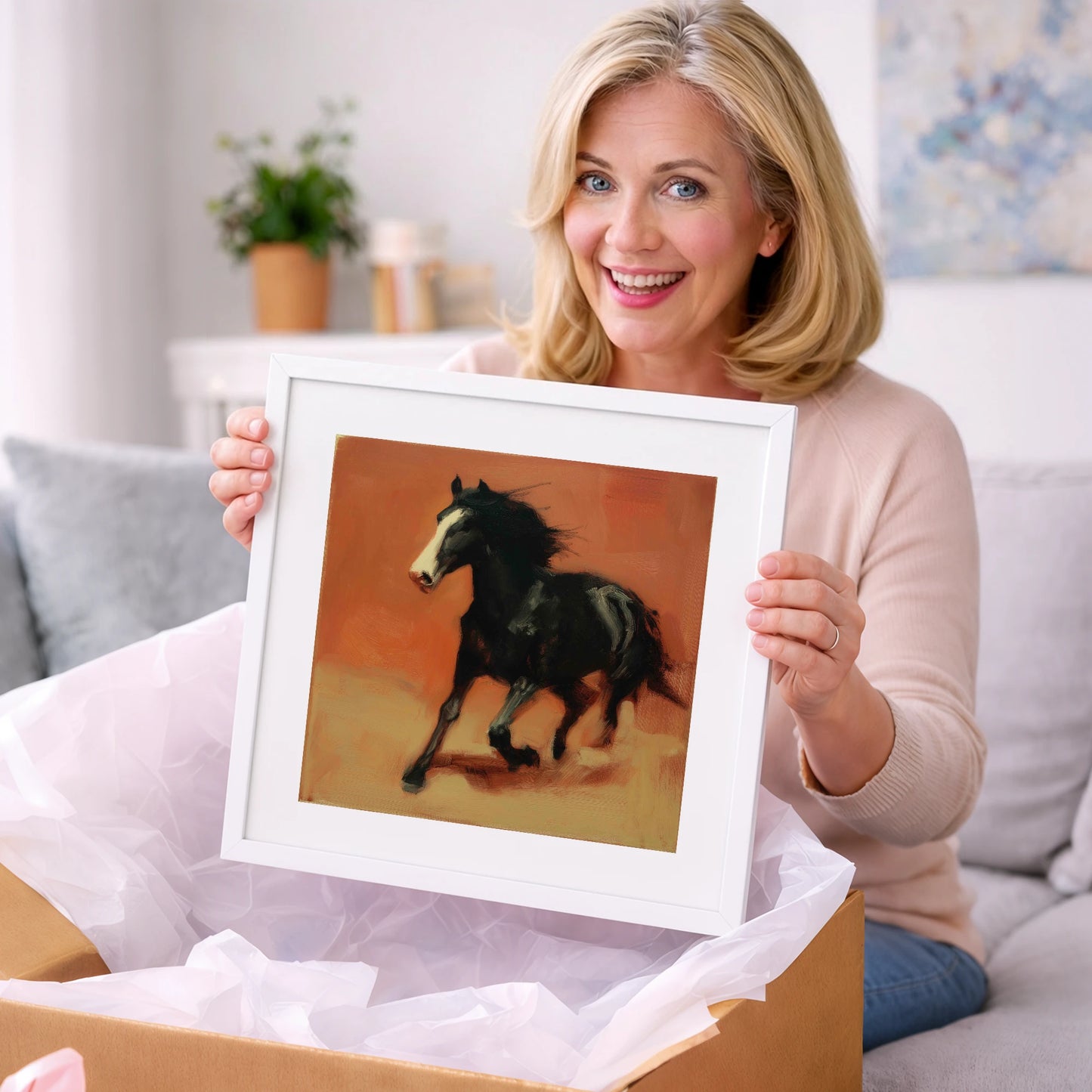 Terracotta Spirit - horse portrait art gift idea for horse lovers