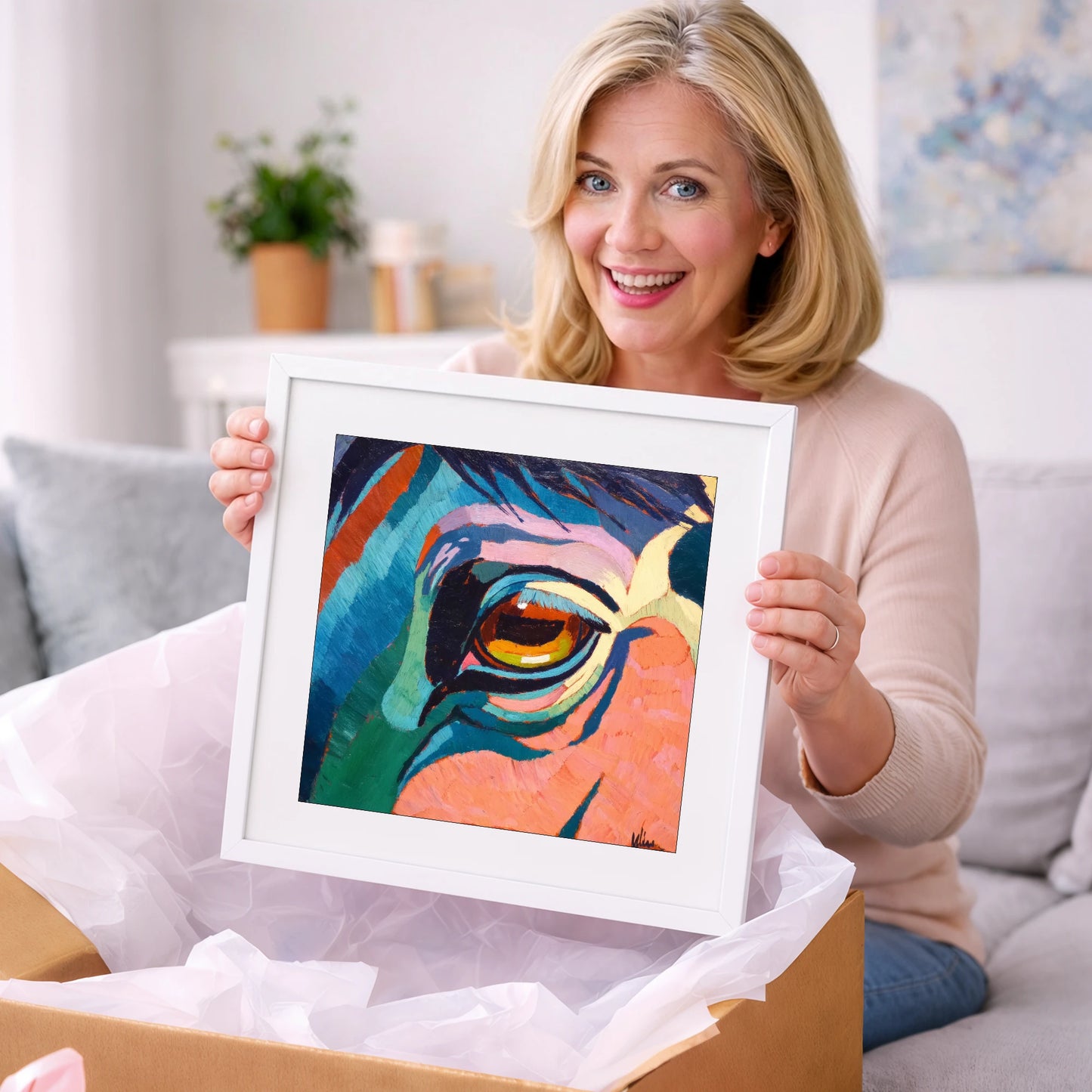 Vibrant Equine Gaze - horse portrait art gift idea for horse lovers