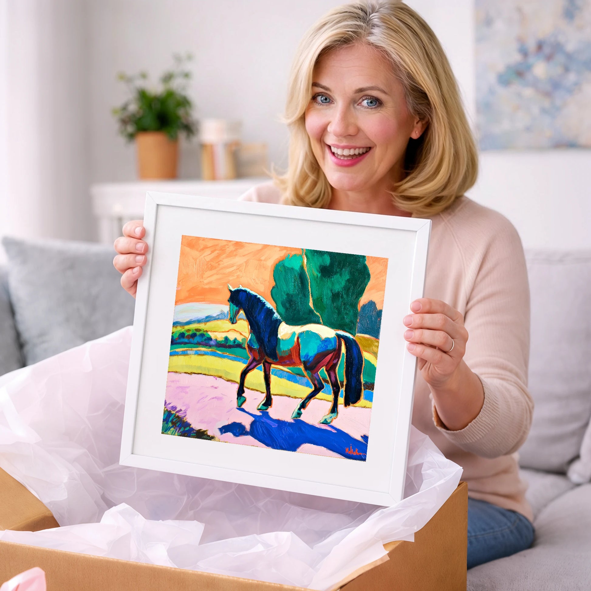 The Cobalt Stride - horse breed art gift idea for horse lovers