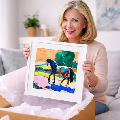 The Cobalt Stride - horse breed art gift idea for horse lovers