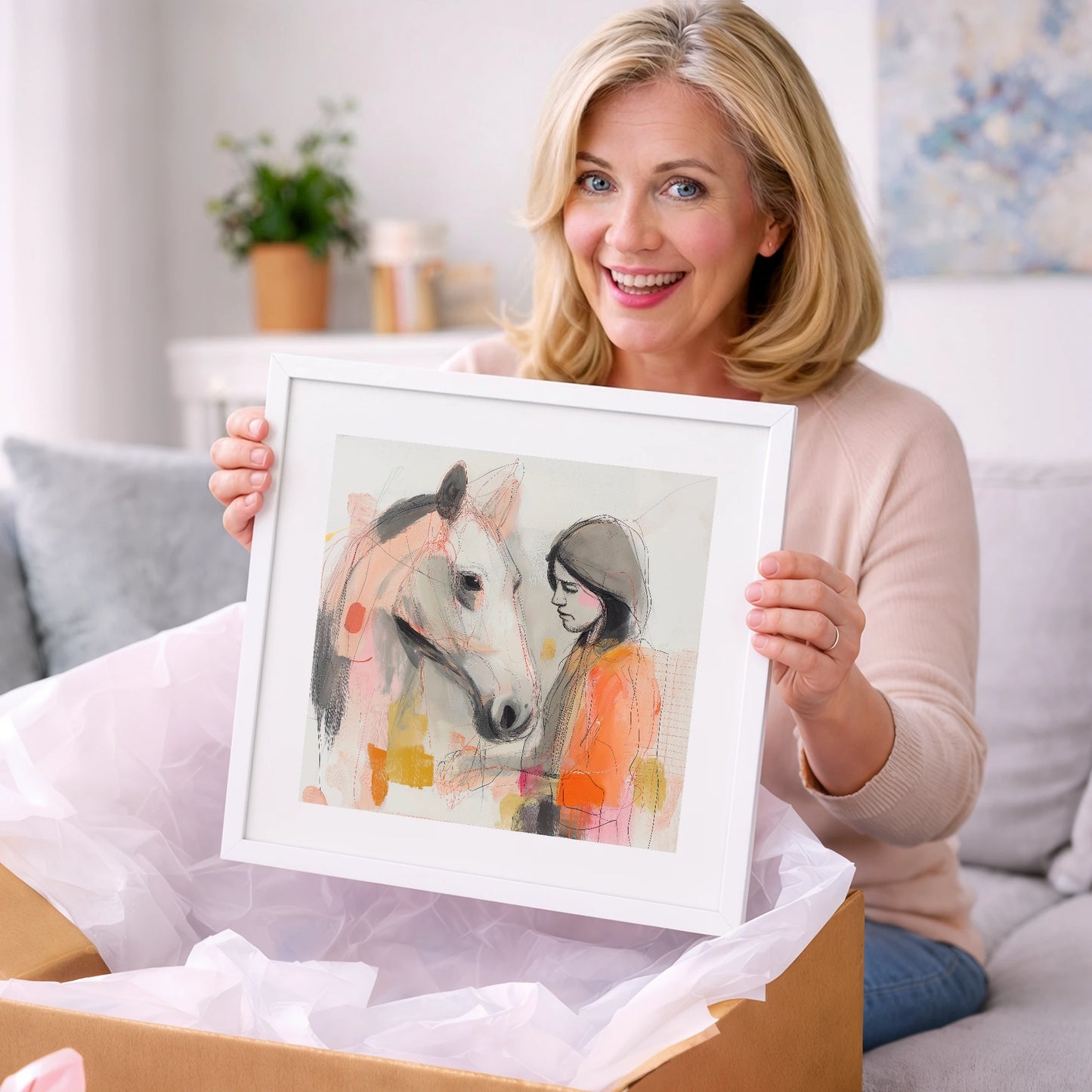Unspoken Bond - horse & rider art gift idea for horse lovers