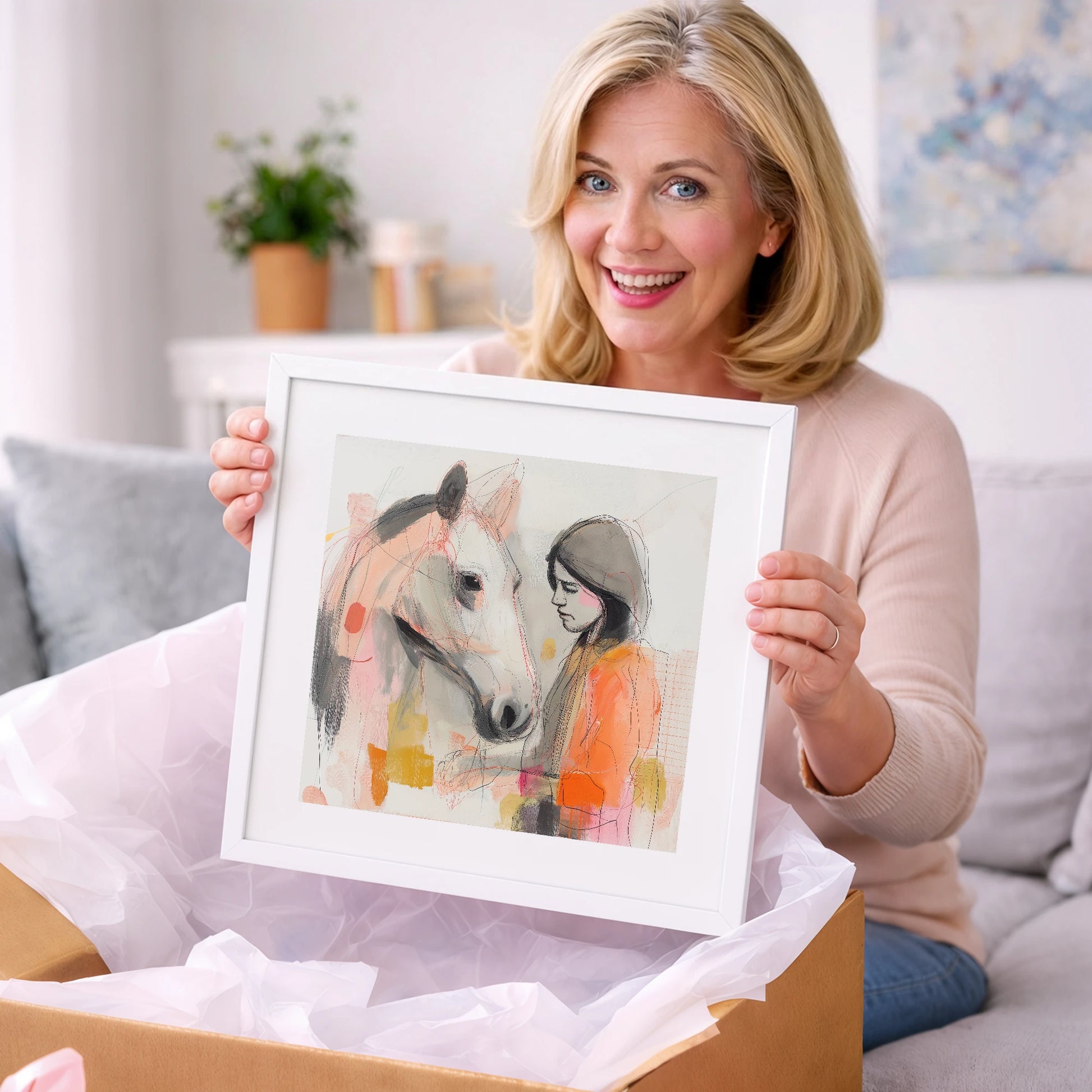 Unspoken Bond - horse & rider art gift idea for horse lovers