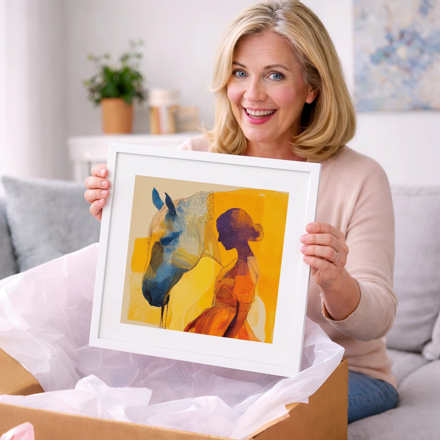 Amber Reverie - horse & rider art gift idea for horse lovers