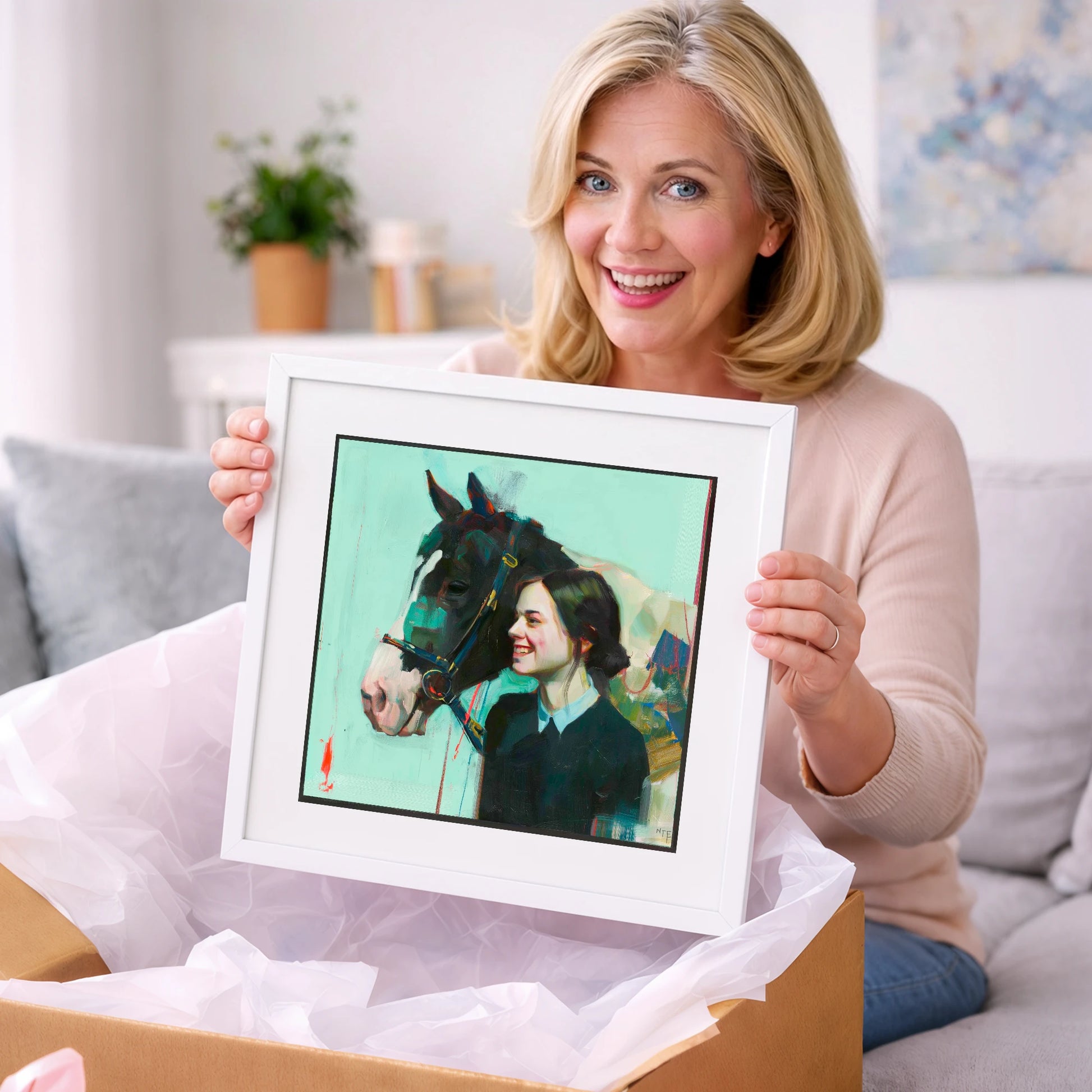 A Shared Understanding - horse & rider art gift idea for horse lovers