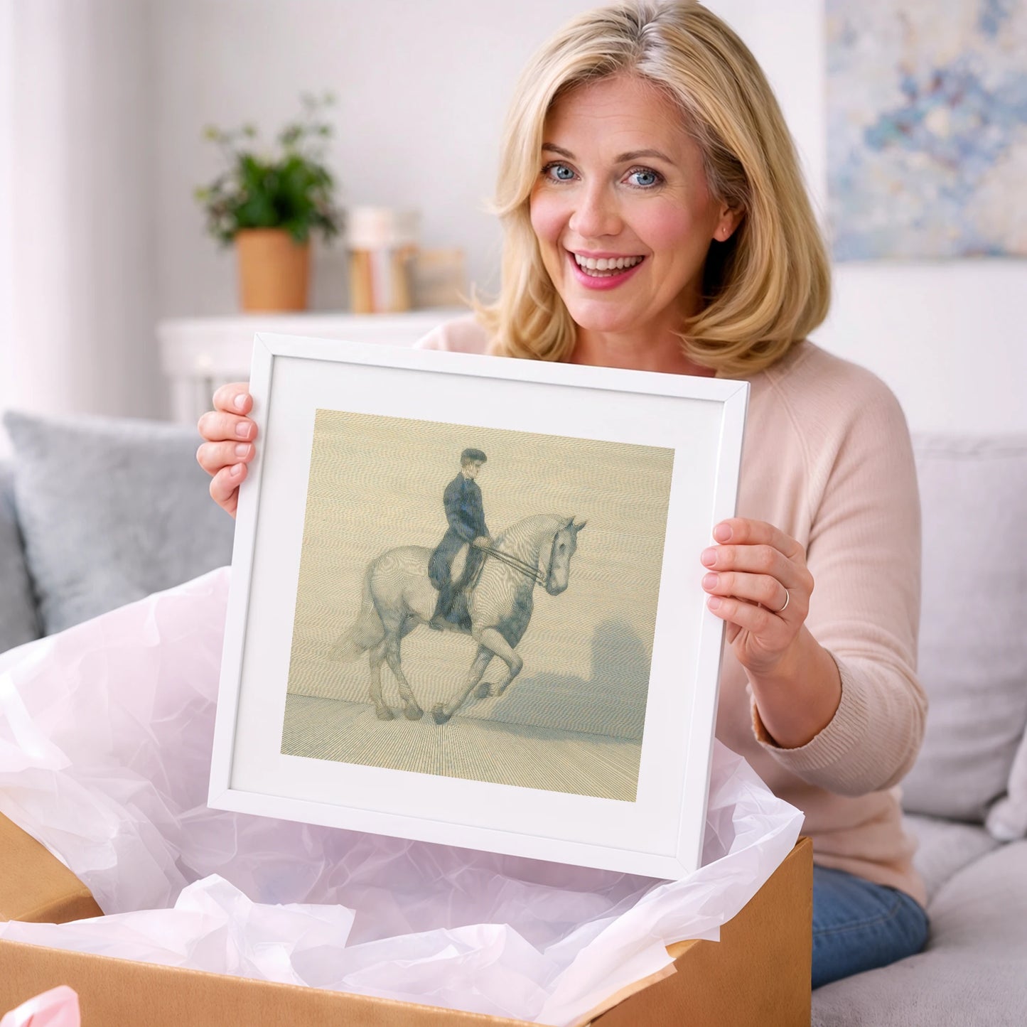 Structured Harmony - dressage horse art gift idea for horse lovers