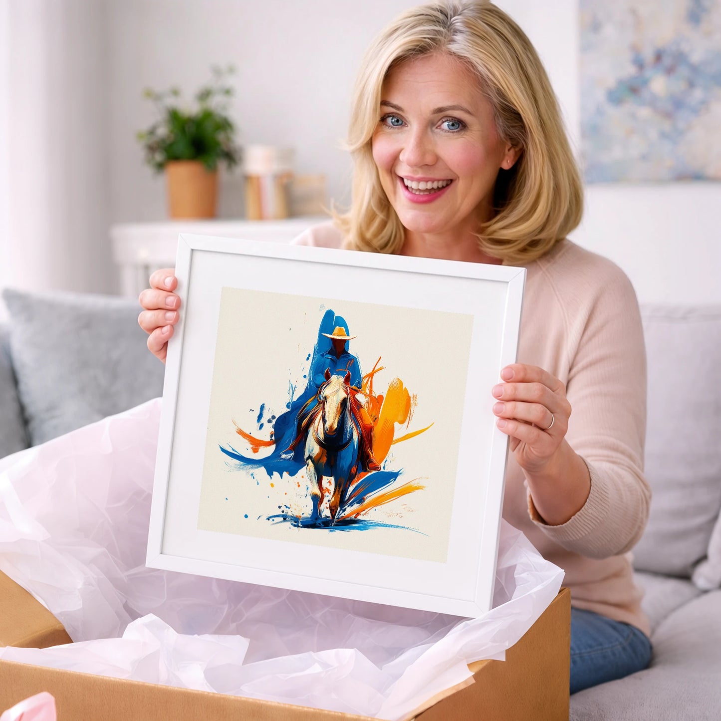 Frontier Spirit in Motion - western horse art gift idea for horse lovers