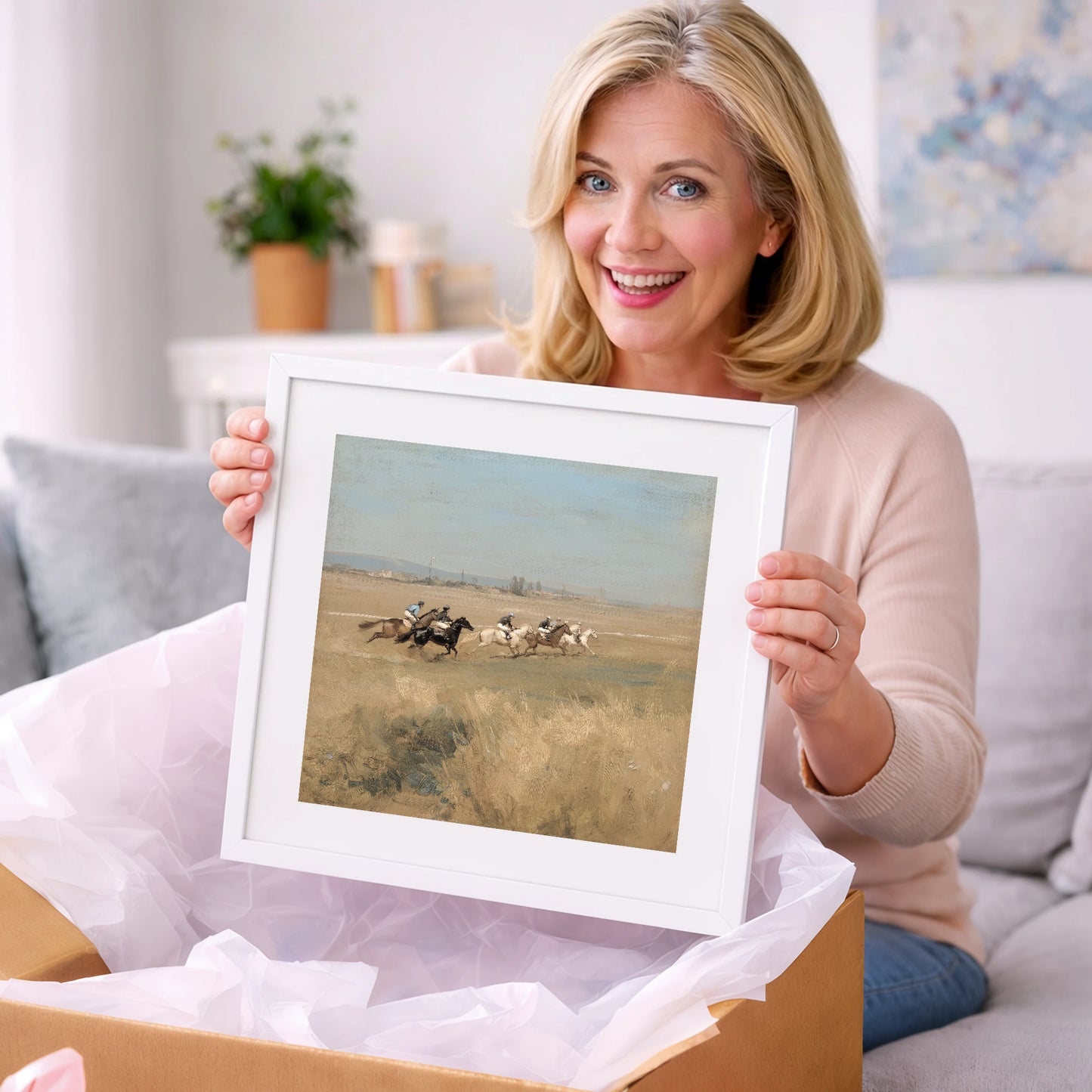 The Morning Gallop - racing horse art gift idea for horse lovers