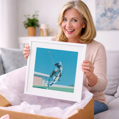 The Azure Chukka - polo horse art gift idea for horse lovers