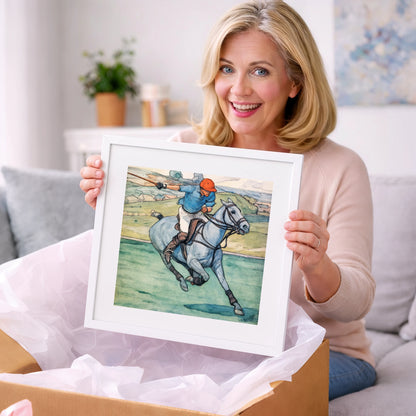 The Nearside Shot - polo horse art gift idea for horse lovers