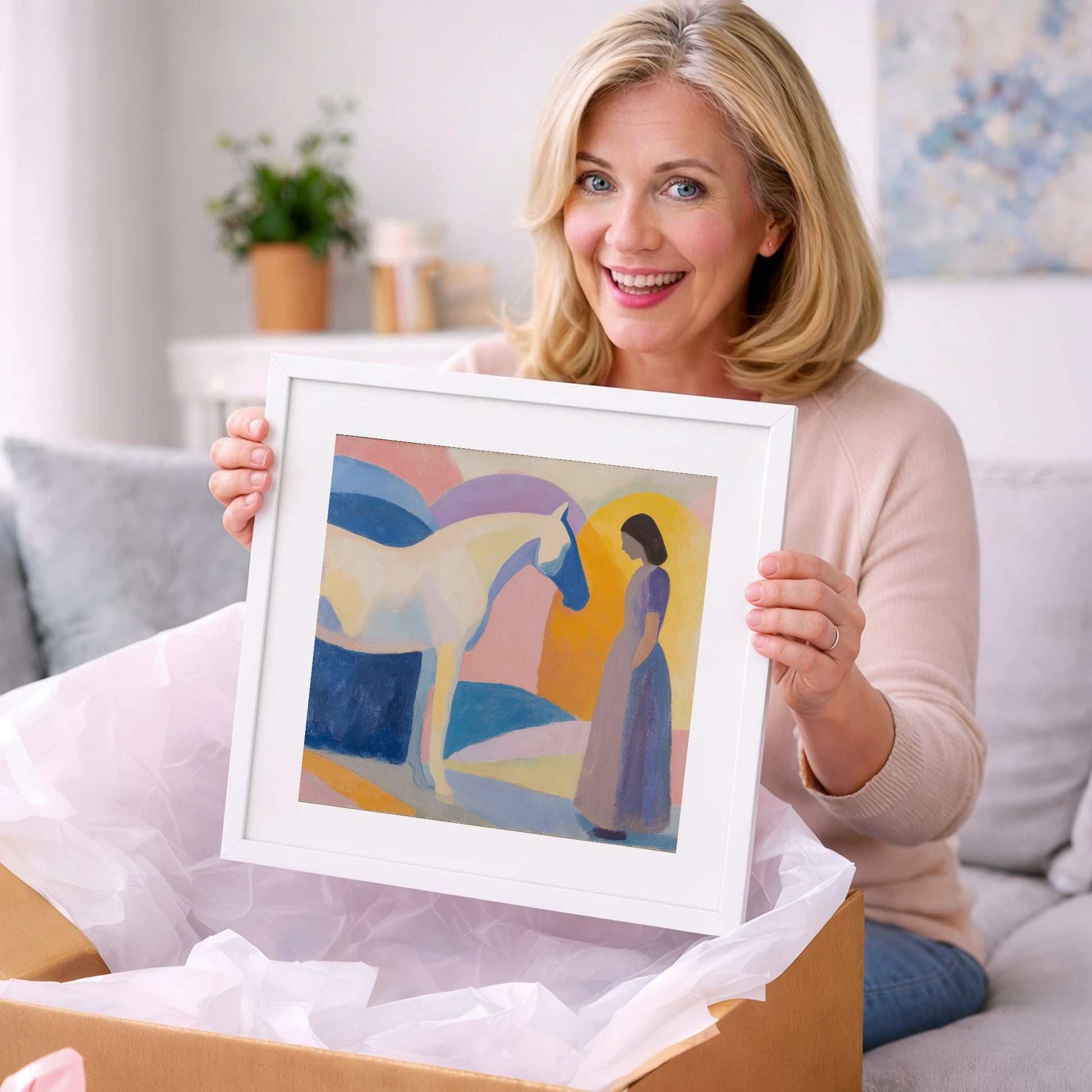Quiet Connection - horse & rider art gift idea for horse lovers