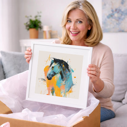 Azure Spirit - horse portrait art gift idea for horse lovers
