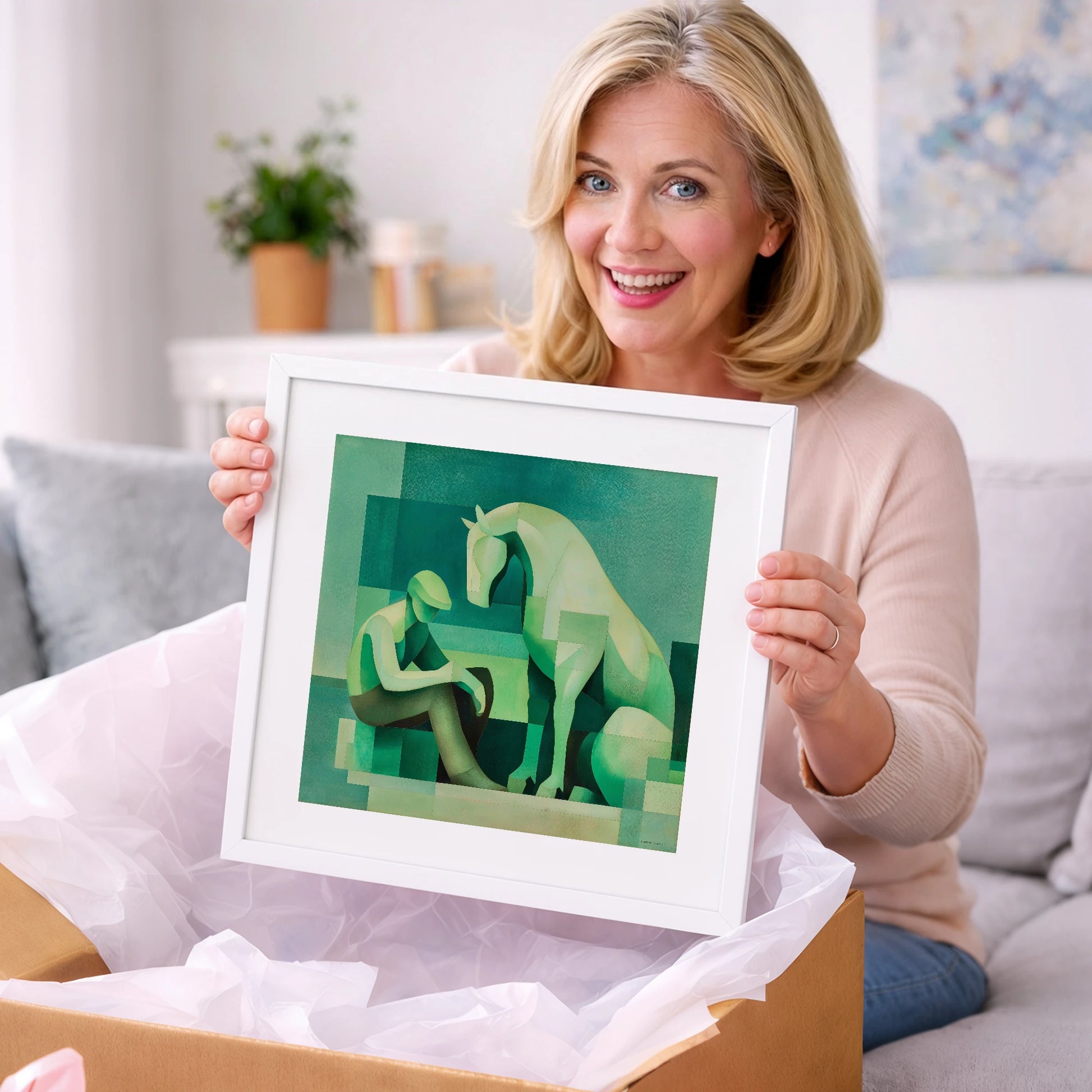 Silent Conversation - horse & rider art gift idea for horse lovers