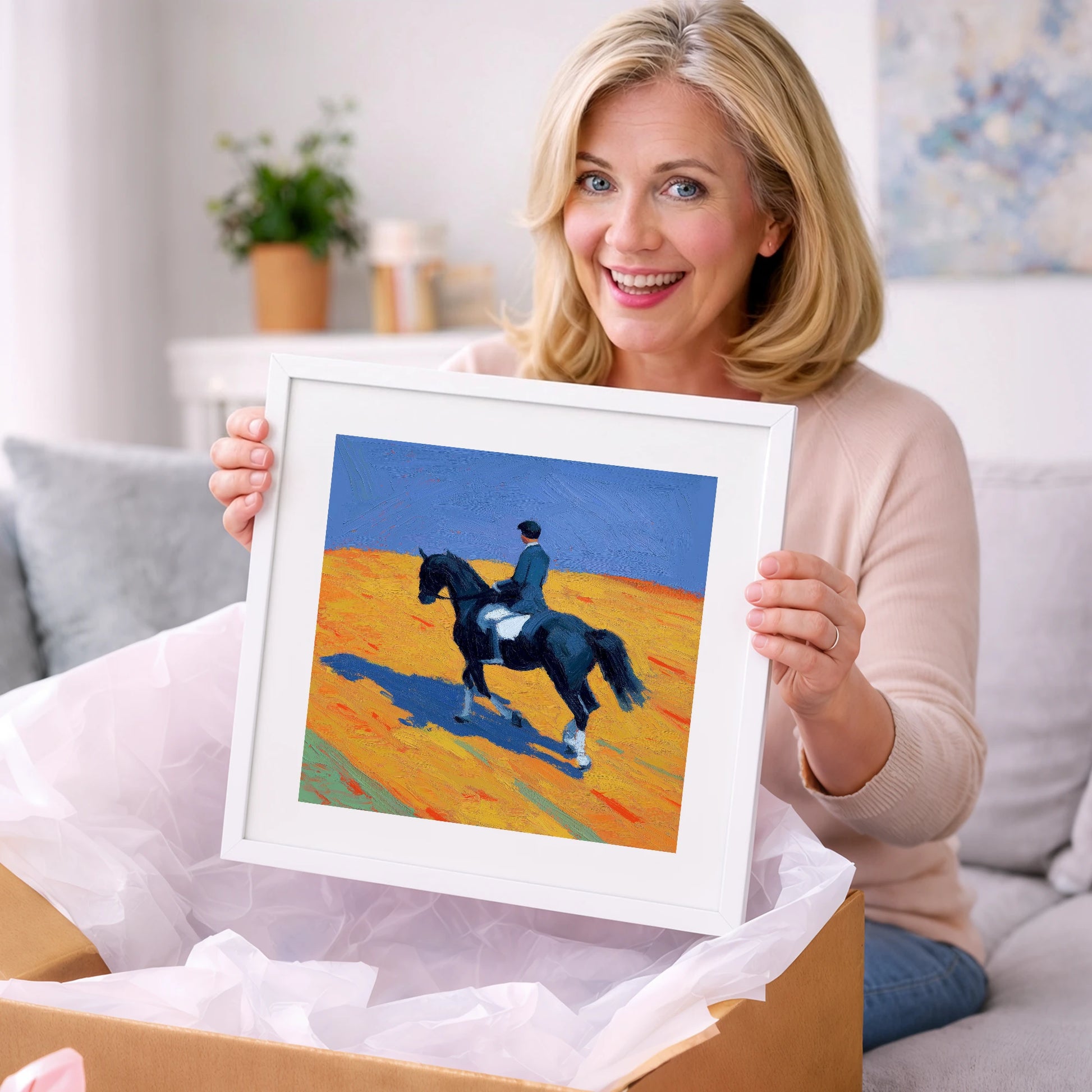 Vibrant Dressage Cadence - dressage horse art gift idea for horse lovers