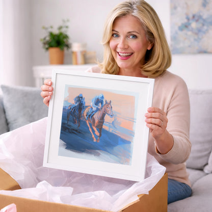 The Blue Furlong - racing horse art gift idea for horse lovers