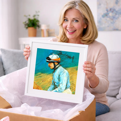 The Cerulean Silks - racing horse art gift idea for horse lovers