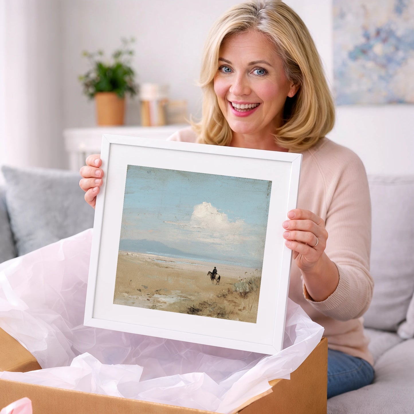 The Quiet Horizon - horse landscape art gift idea for horse lovers