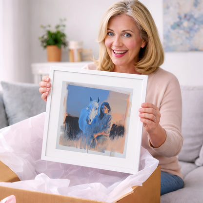 The Silent Connection - horse & rider art gift idea for horse lovers