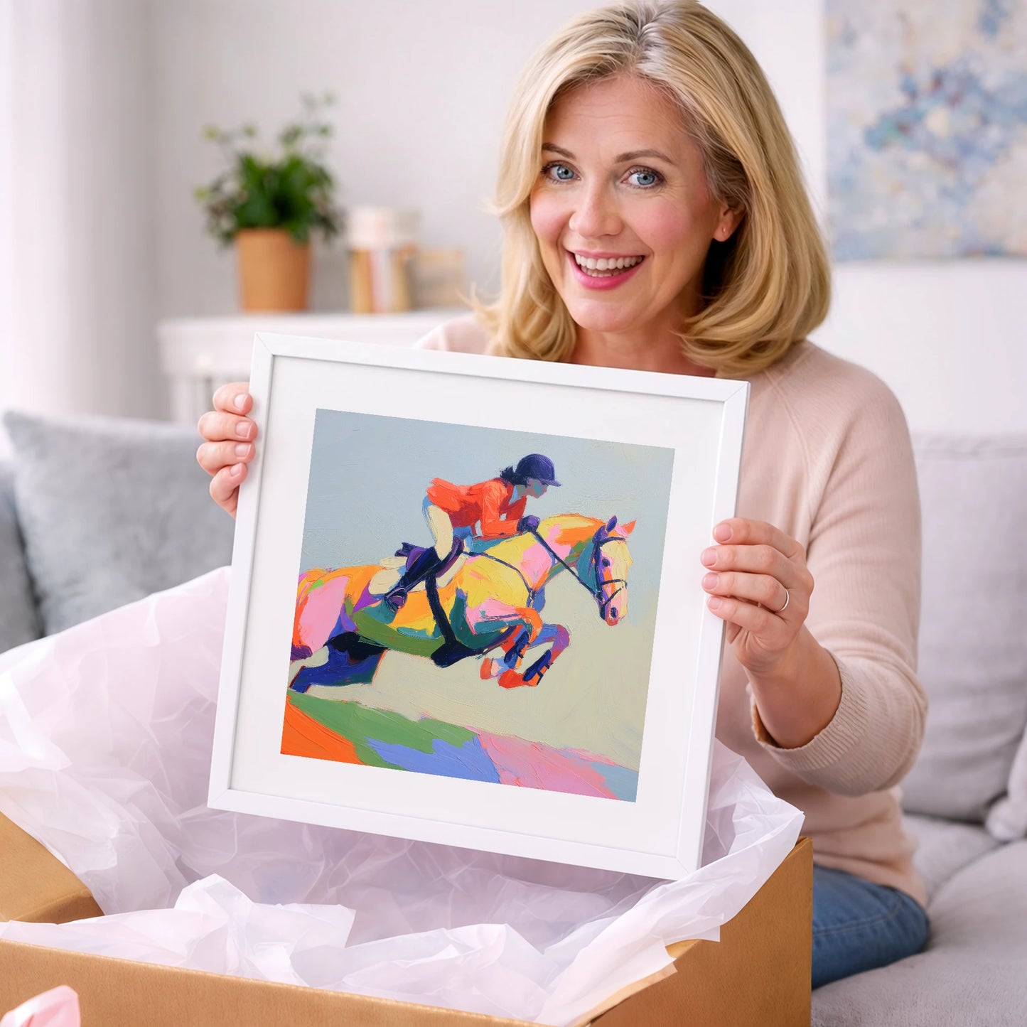Chromatic Showjumper - show jumping horse art gift idea for horse lovers
