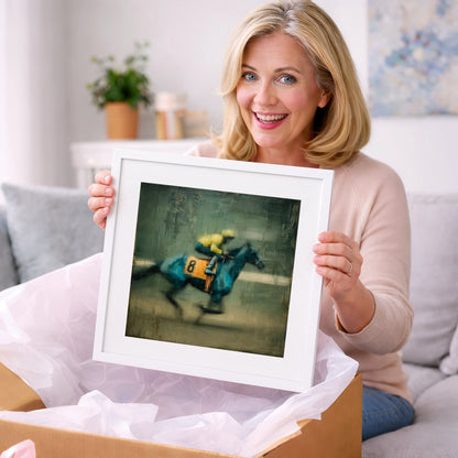 Number Eight at Speed - racing horse art gift idea for horse lovers