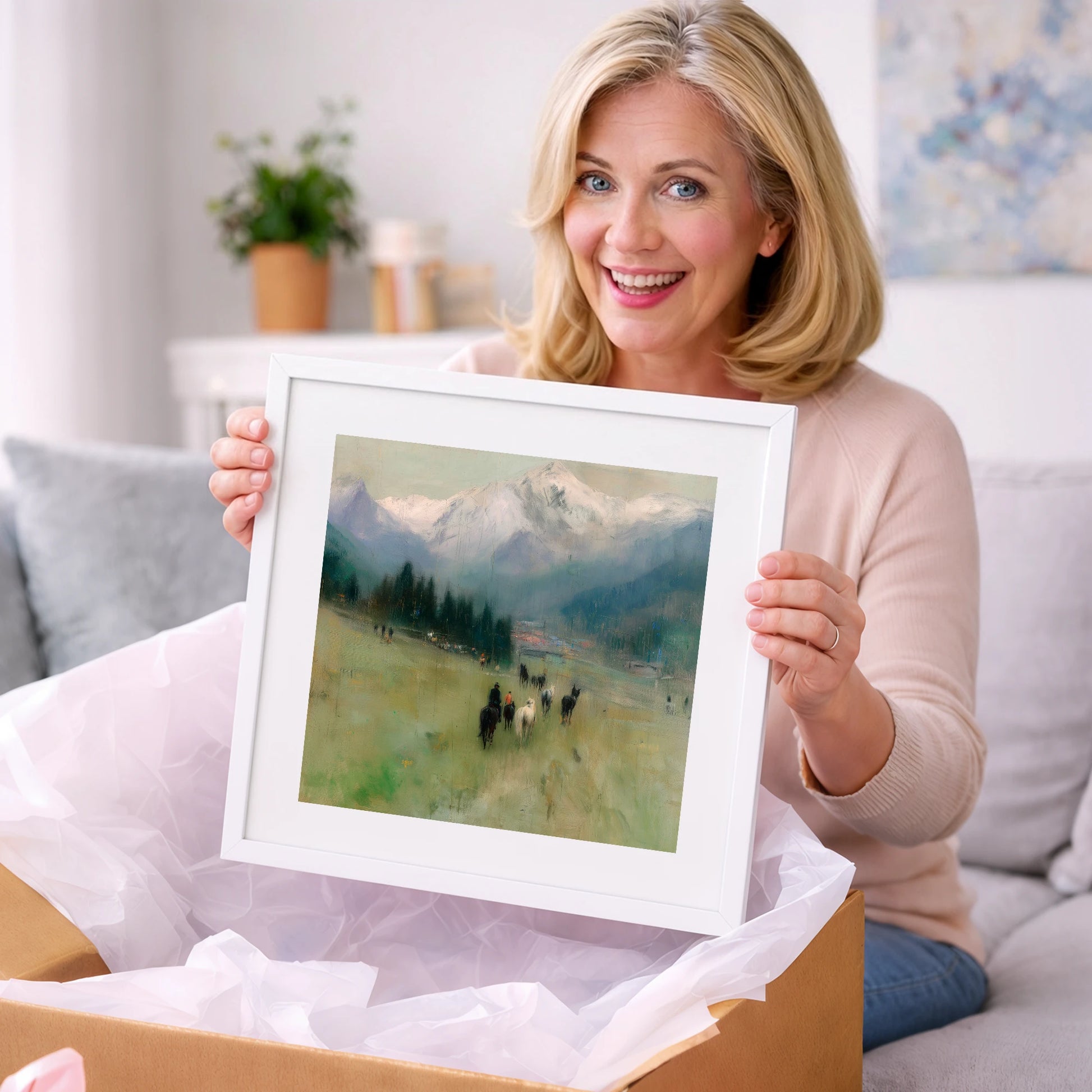 Distant Valley Ride - horse landscape art gift idea for horse lovers