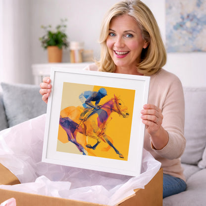 Cobalt Racing Stride - racing horse art gift idea for horse lovers