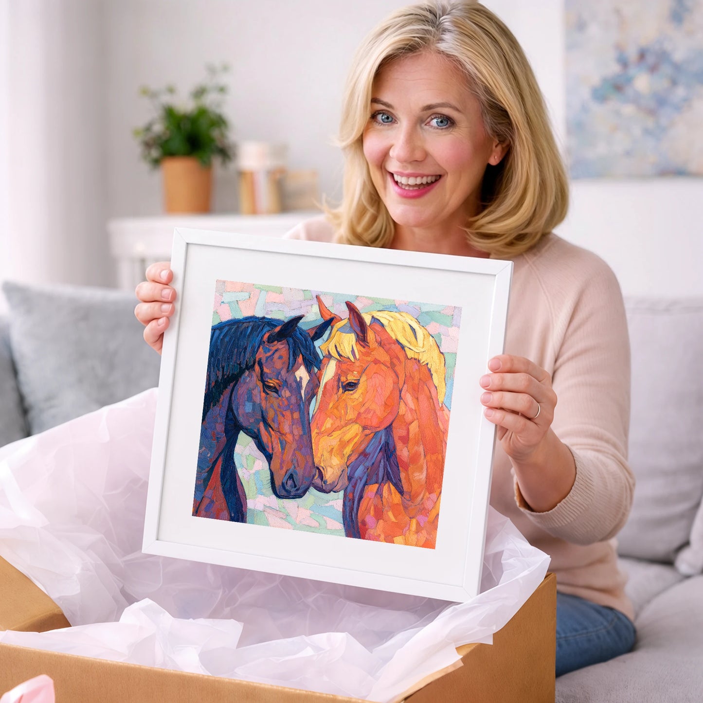 Kindred Spirits - horse portrait art gift idea for horse lovers