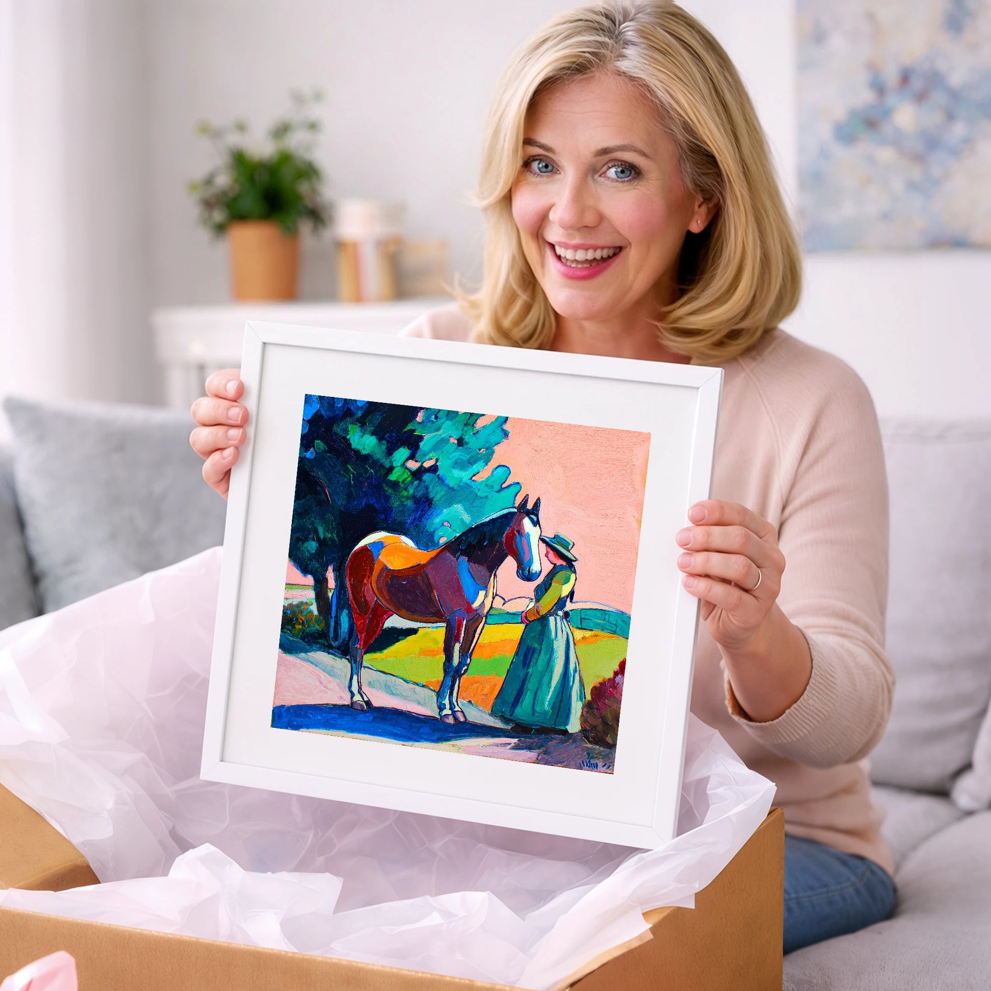 Painted Bond - horse & rider art gift idea for horse lovers