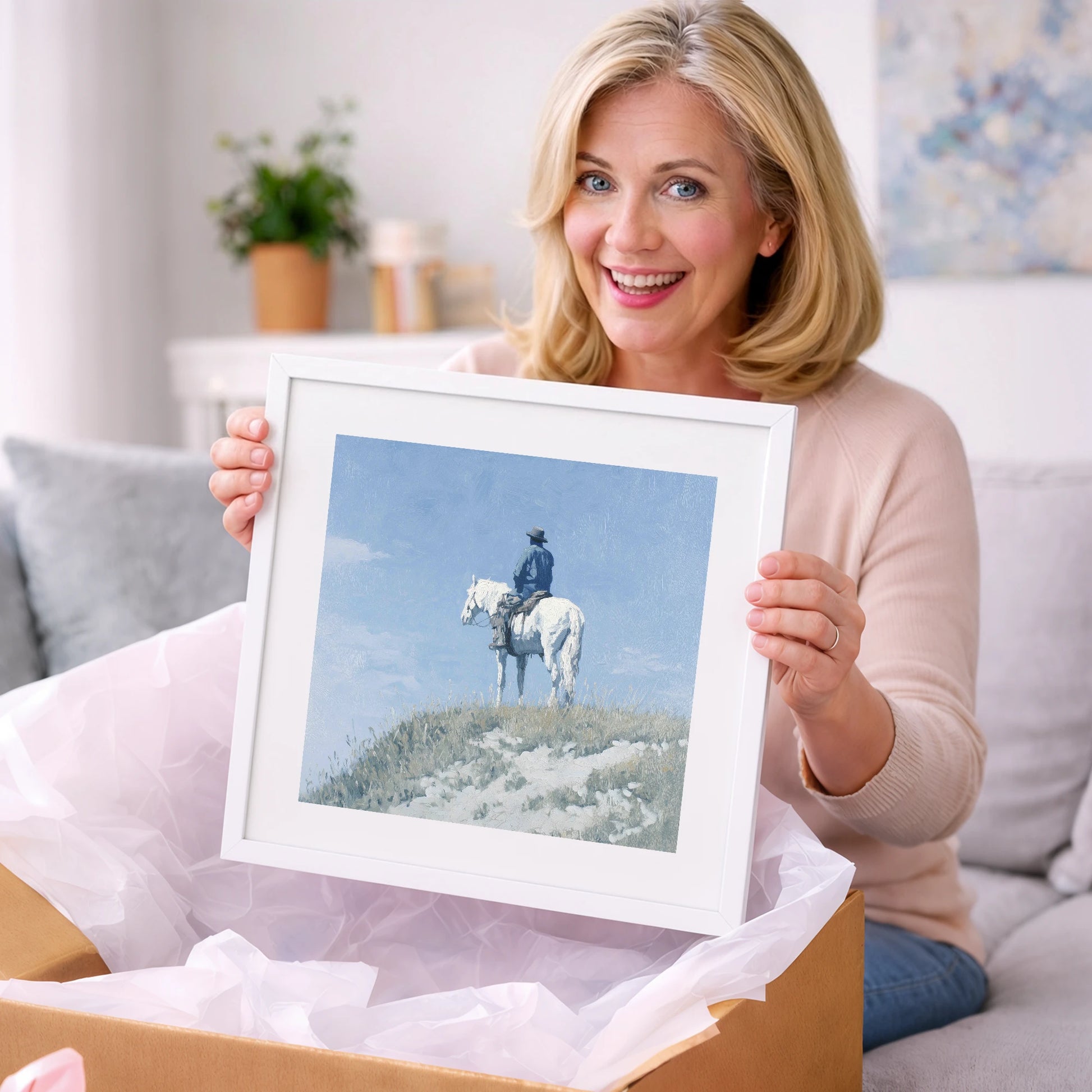 Solitude on the Ridge - western horse art gift idea for horse lovers