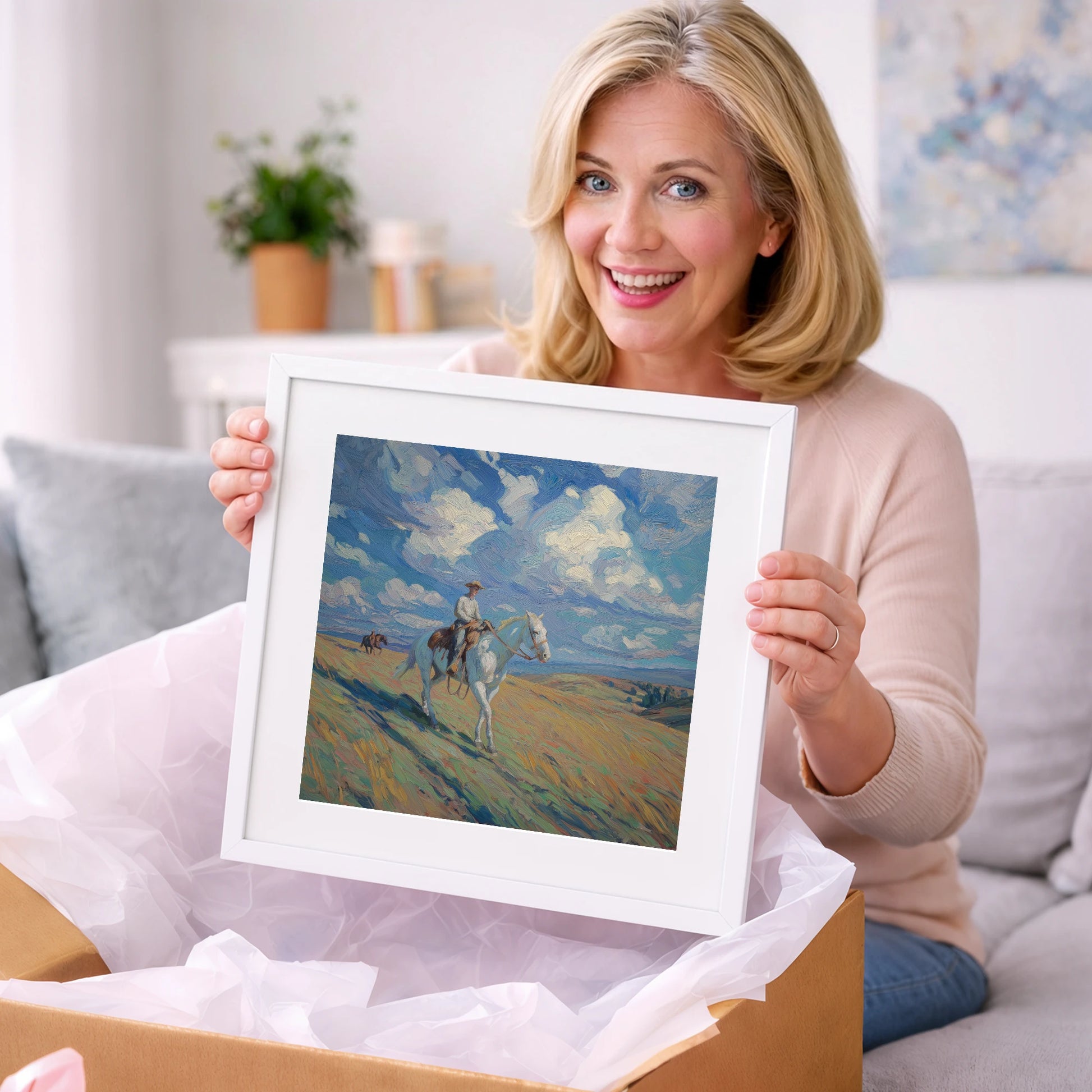 Under Western Skies - western horse art gift idea for horse lovers
