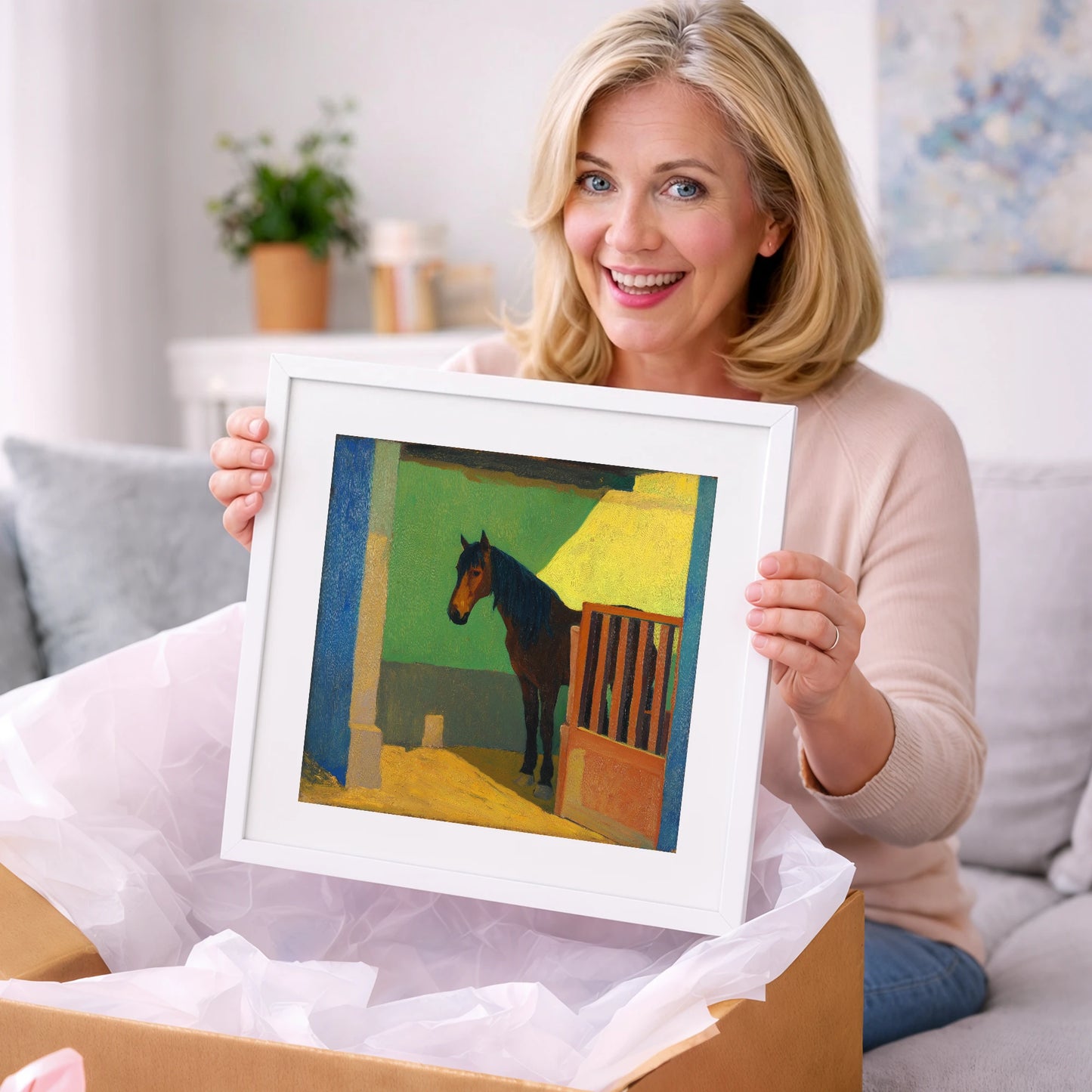 Vibrant Stable Light - horse stable art gift idea for horse lovers