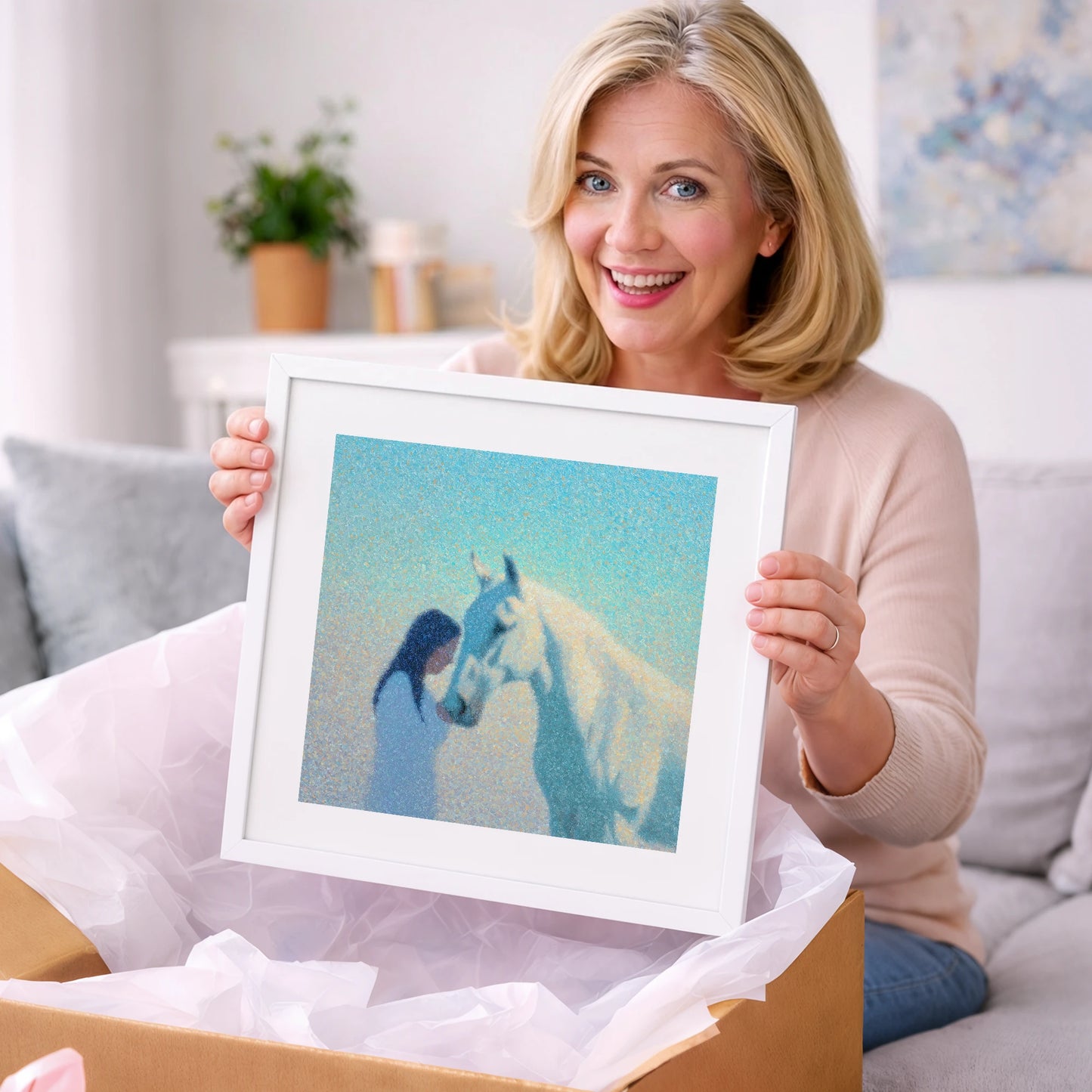 Luminous Connection - horse & rider art gift idea for horse lovers