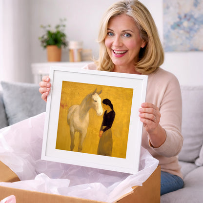 A Silent Understanding - horse & rider art gift idea for horse lovers