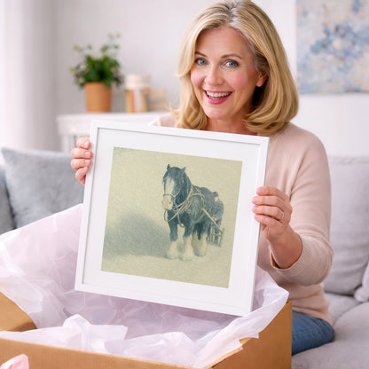 Steadfast in the Field - working horse art gift idea for horse lovers