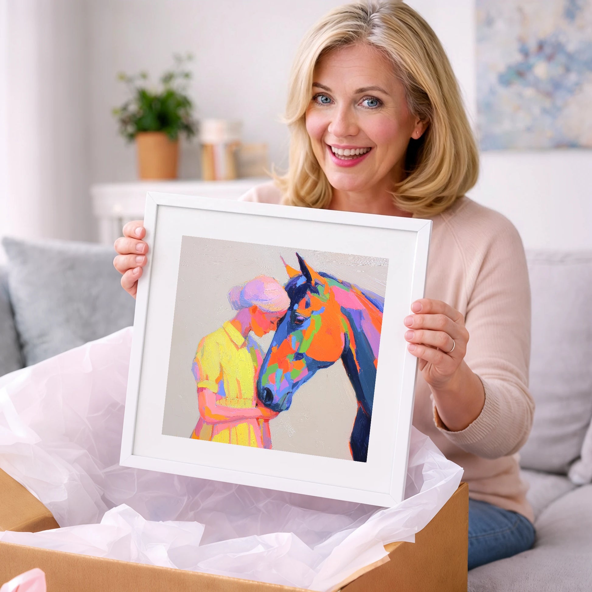Radiant Connection - horse & rider art gift idea for horse lovers