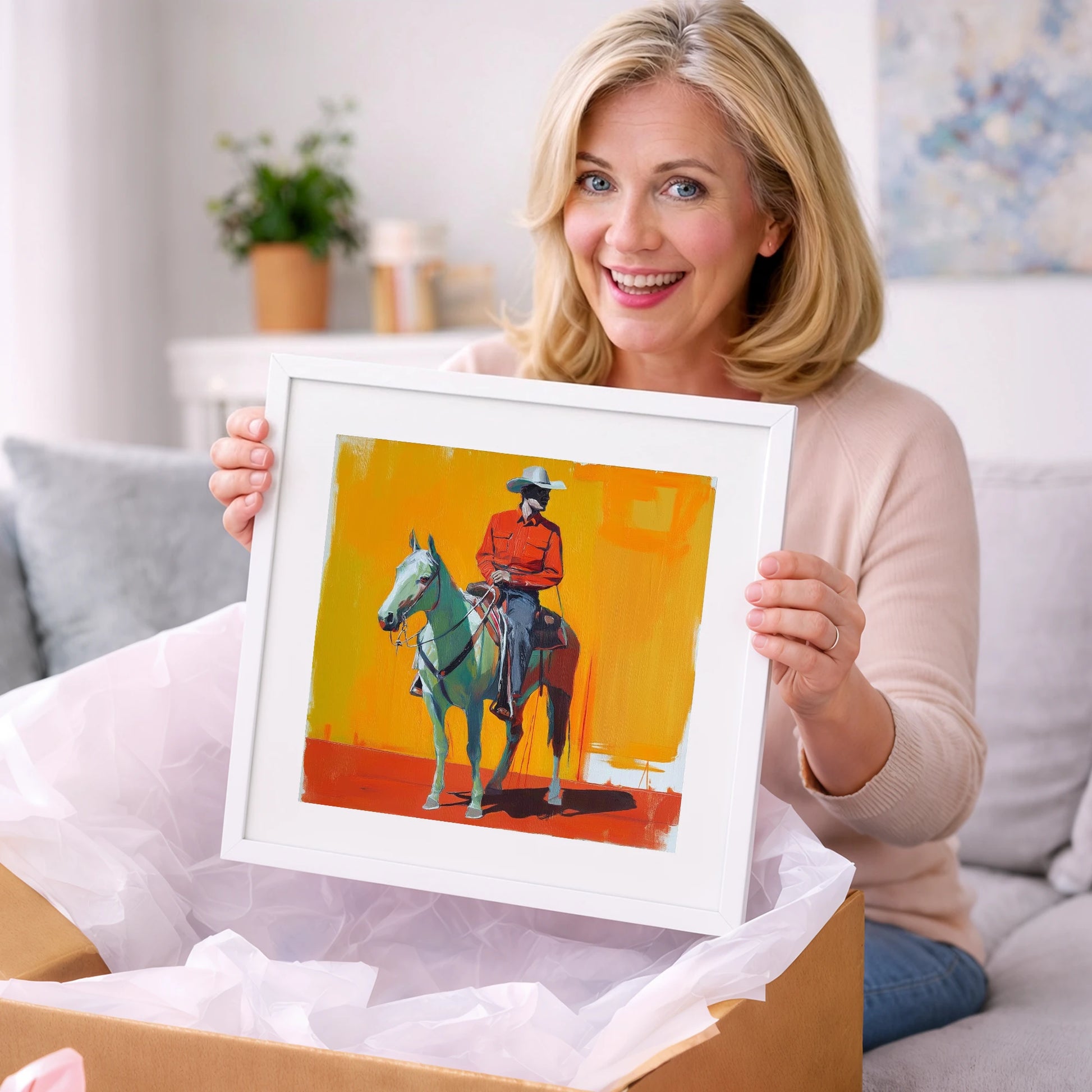 The Bright Frontier - western horse art gift idea for horse lovers