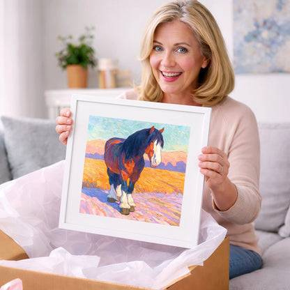 Vivid Heavy Horse - horse breed art gift idea for horse lovers