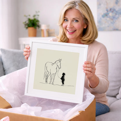 First Connection - horse & rider art gift idea for horse lovers