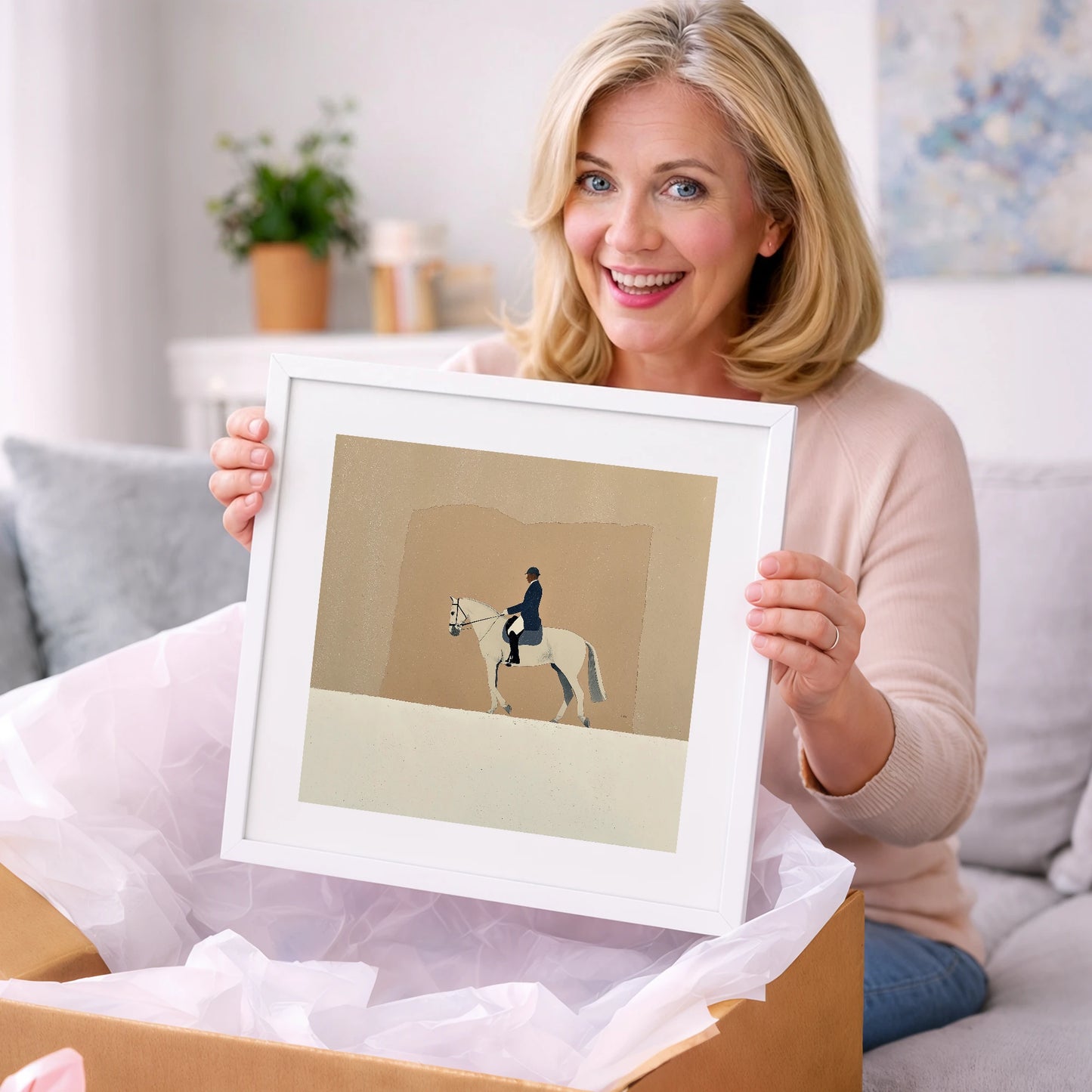 The Collected Grey - dressage horse art gift idea for horse lovers