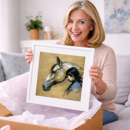 The Silent Bond - horse & rider art gift idea for horse lovers
