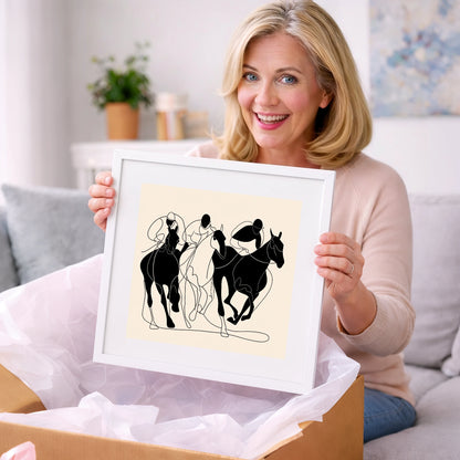 The Racing Line - racing horse art gift idea for horse lovers