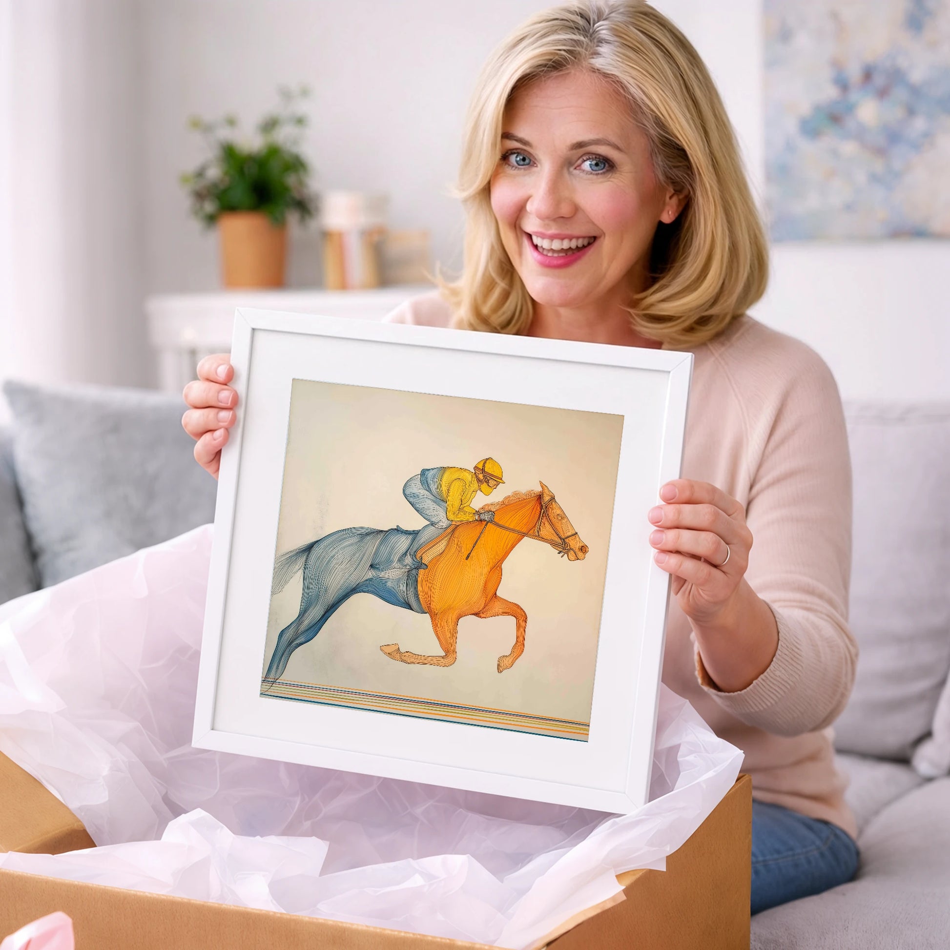 The Fluid Stride - racing horse art gift idea for horse lovers