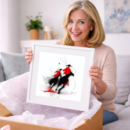 The Crimson Chukka - polo horse art gift idea for horse lovers