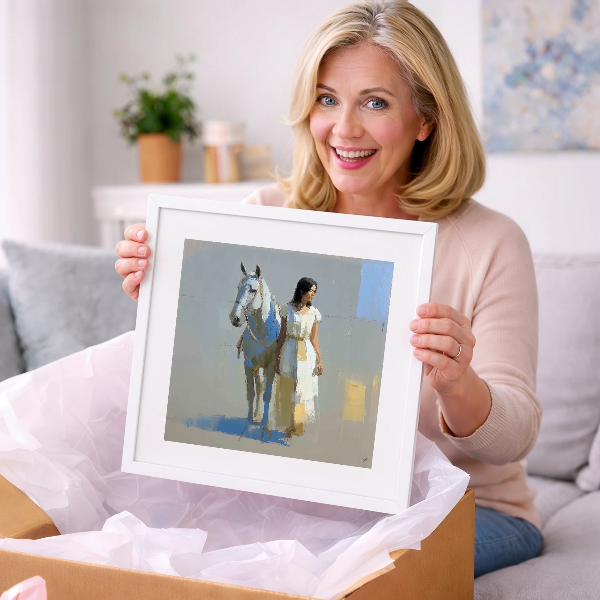 Beside the Grey - horse & rider art gift idea for horse lovers