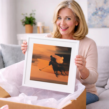 Amber Polo Pursuit - polo horse art gift idea for horse lovers
