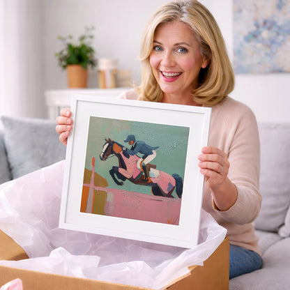 Apex of the Arc - show jumping horse art gift idea for horse lovers