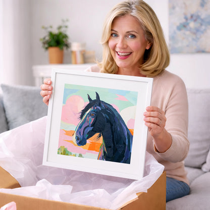 Vivid Midnight Profile - horse breed art gift idea for horse lovers
